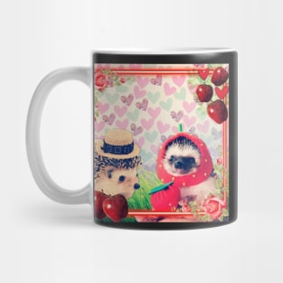 Hedgehog Valentine's day love apples hearts Mug